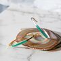 Green Onyx Gold Plated Silver Adjustable Gemstone Bangle Bracelet, thumbnail 4 of 9