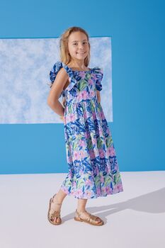 Watercolor Flower Dress With Hair Clip Accessory, 2 of 4