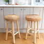 Wood Bar Stool With Wicker Seat, thumbnail 1 of 9