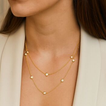 Five Diamond Station Necklace, 3 of 4