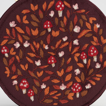 Magical Mushroom Embroidered Burgundy Jewellery Box, 5 of 5