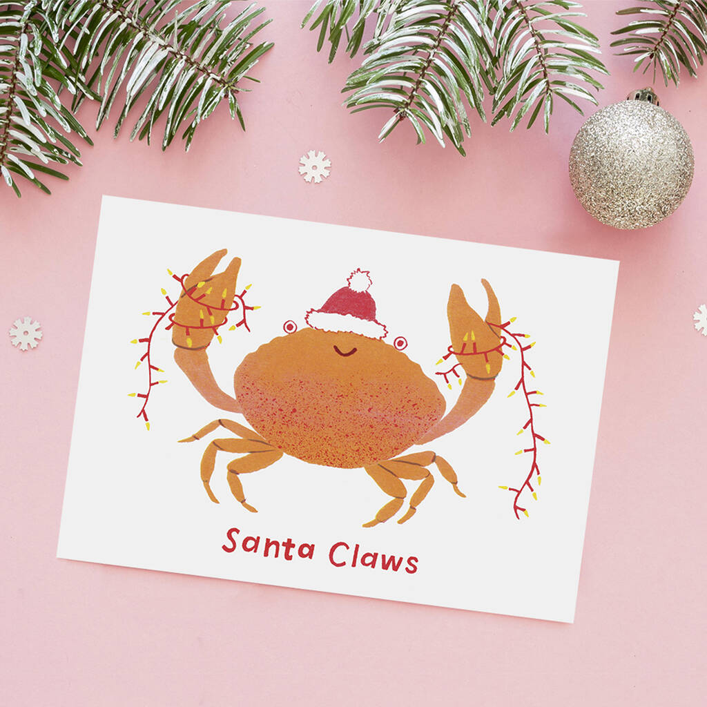 A Set Of Six Santa Claws Christmas Cards, 1 of 1