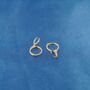 Moon Crescent Hoop Earrings, Gold Hoops, Minimalistic, thumbnail 2 of 8