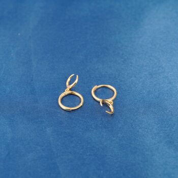 Moon Crescent Hoop Earrings, Gold Hoops, Minimalistic, 2 of 8