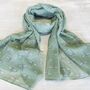 Dragonfly Cluster Scarf In Pale Blue Or Apple Green, thumbnail 3 of 6