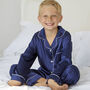 Personalised Navy Satin Family Set Pyjamas, thumbnail 4 of 11