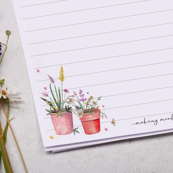 A5 Letter Writing Paper With Watercolour Garden Flowers, 2 of 4