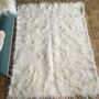 Fluffy White Rug Blanket Scandi Style Hand Loom, thumbnail 3 of 7