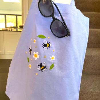 Bumble Bee Embroidery Tote Bag Craft Kit, 2 of 12