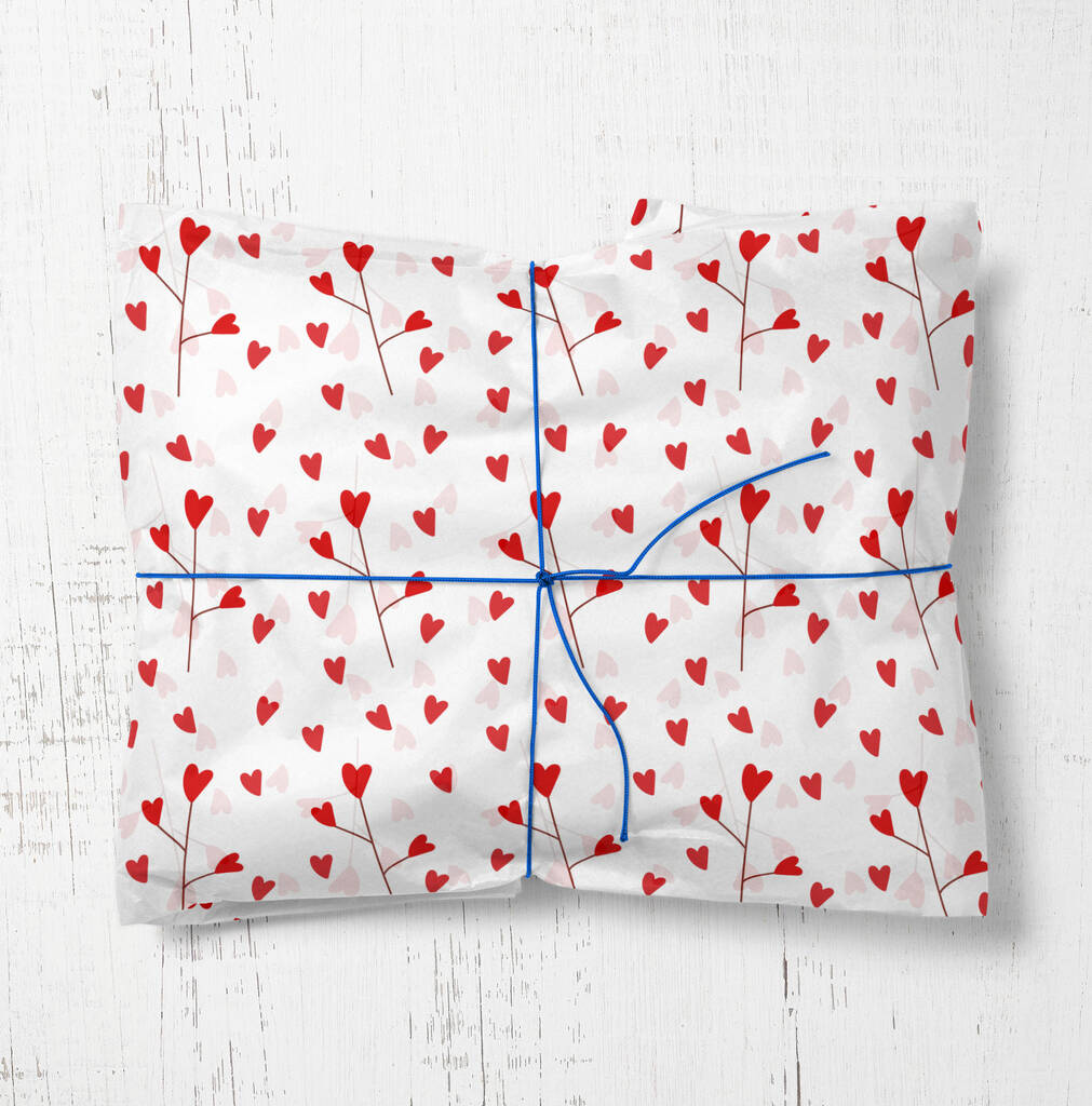 Valentine Wrapping Paper Roll Or Folded, 1 of 3