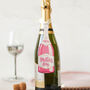 Personalised Mothers Day Pink Champagne Bottle Gift Tag, thumbnail 2 of 3