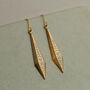 Gold Floral Drop Earrings, thumbnail 3 of 6