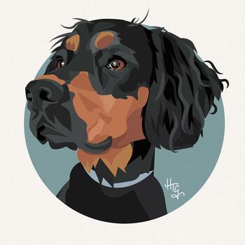 Circle Personalised Pet Portrait Print, 6 of 7