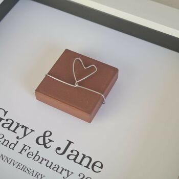 Personalised 9th Anniversary Gift Pottery Heart, 7 of 9