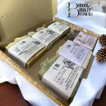 Christmas Soap Gift Box Containing Six Large Soap Bars, 3 of 5