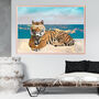 Custom Summer Print Tiger Sun Beach Scene, thumbnail 1 of 5