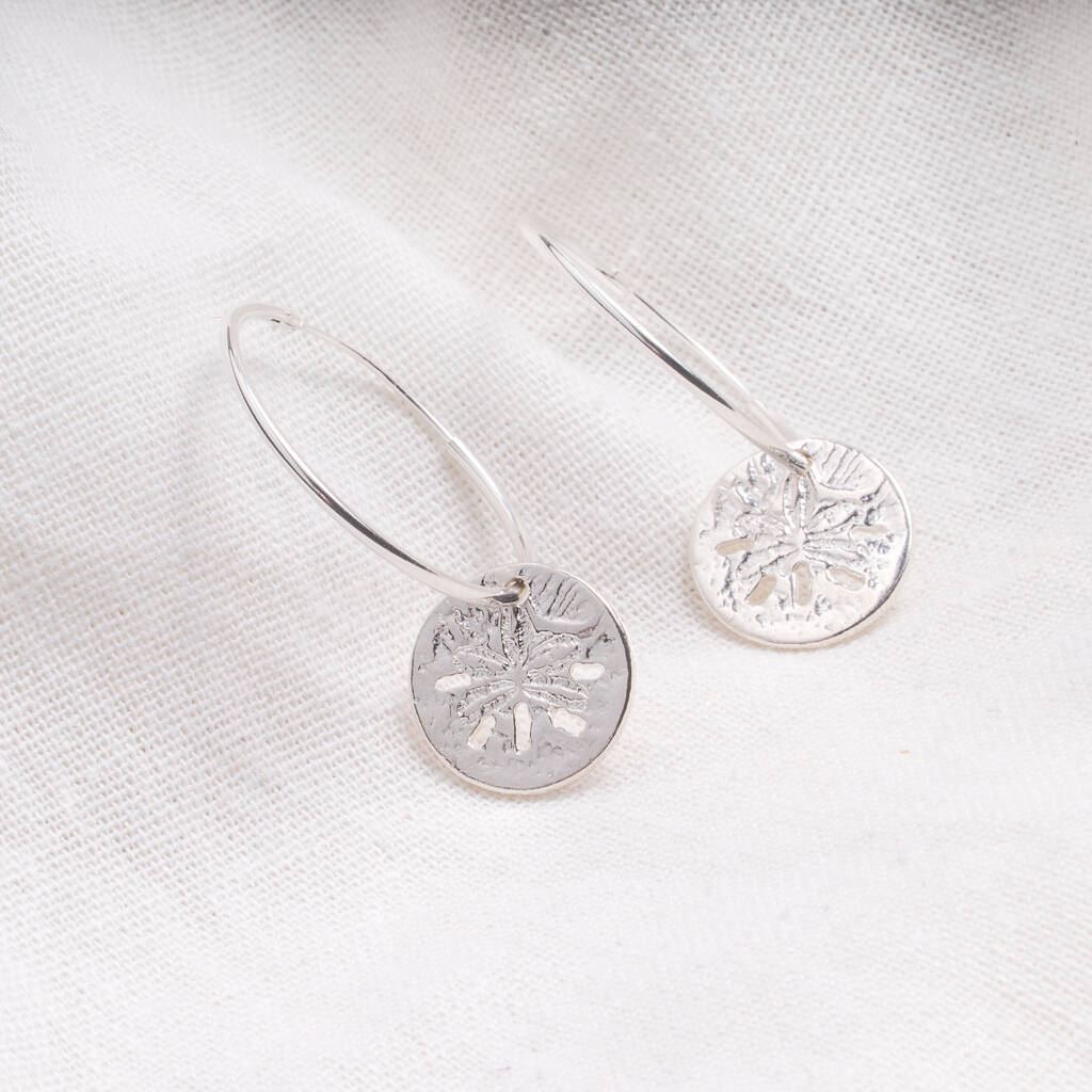 Sand Dollar Hoop Earrings By Posh Totty Designs