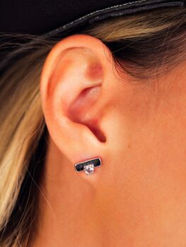 Balance Earrings Real White Topaz Gemstone, 3 of 12