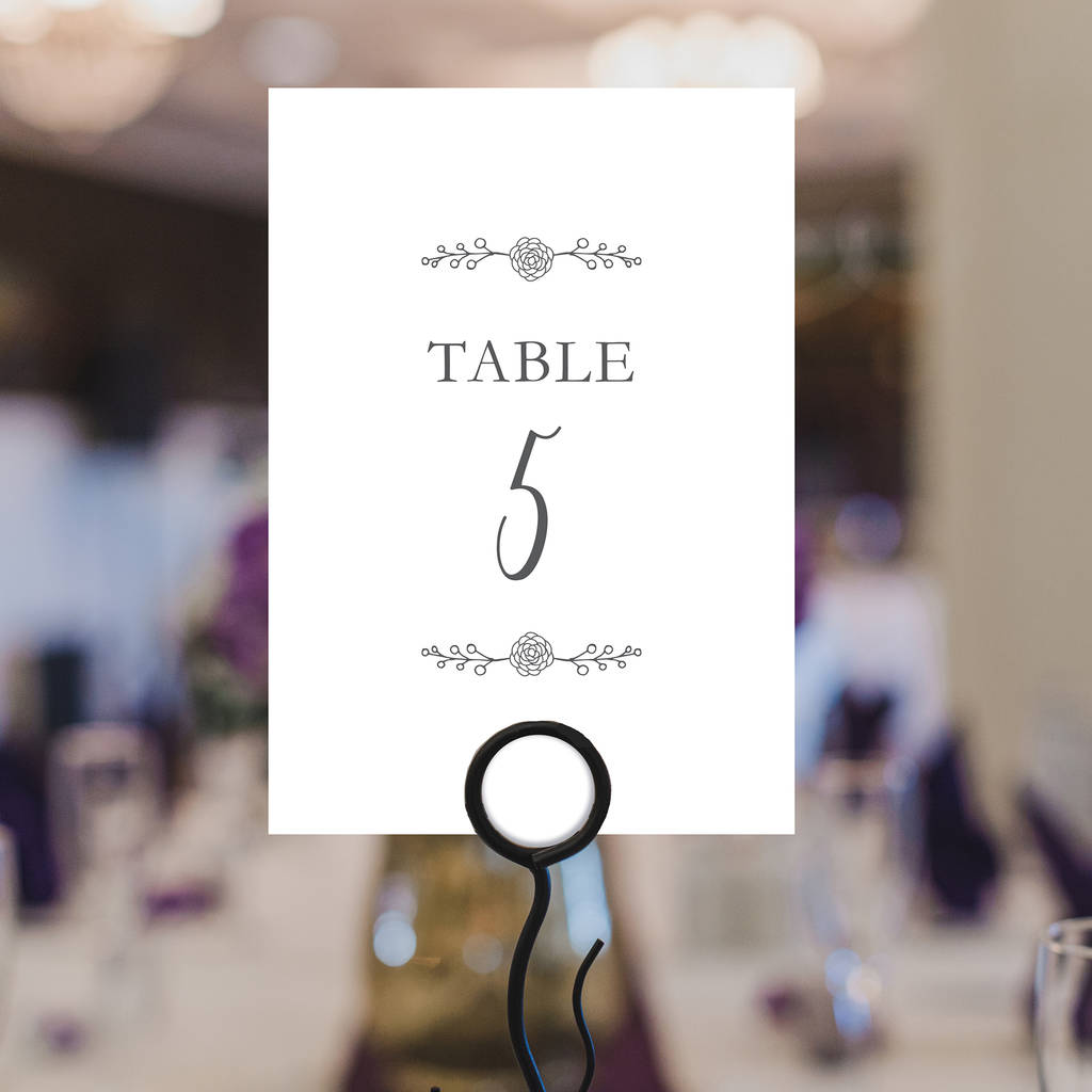 Personalised Wedding Table Signage By leonora hammond