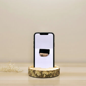 Wooden Log Slice Phone Holder And Tablet Holder, 2 of 8