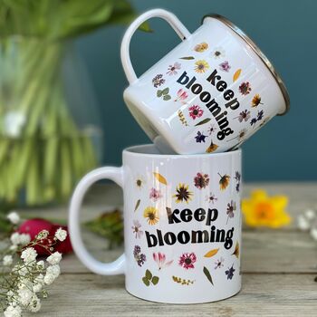 Keep Blooming Pressed Flower Enamel Mug, 7 of 7