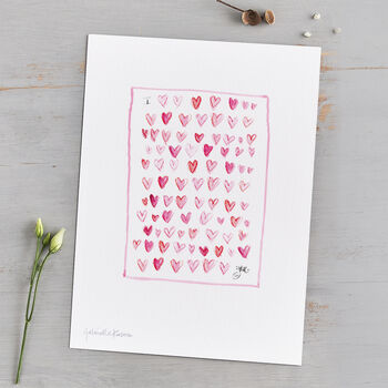 'I Love You' Hand Finished Hearts Art Print, 2 of 2
