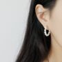 Sterling Silver Pearl Hoop Earrings, thumbnail 2 of 5