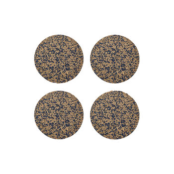 Speckled Round Cork Coasters Set Of Four: Navy, 2 of 3