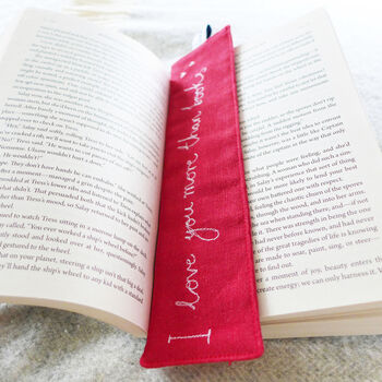 I Love You More Than Books Embroidered Bookmark, 5 of 5