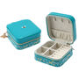 Square Bee Travel Jewellery Box Case Blue, thumbnail 2 of 7