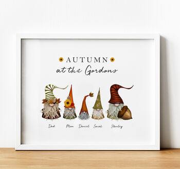 Personalised Halloween Gnome Family Print | Gift For Mum, 2 of 3