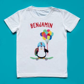 Children's Skateboarding Penguin Playground T Shirt, 4 of 6