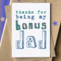 'Thanks Bonus Dad' Stepdad Father's Day Card, thumbnail 1 of 2