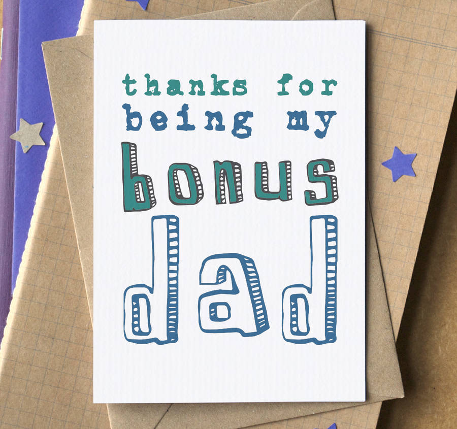 'Thanks Bonus Dad' Stepdad Father's Day Card, 1 of 2