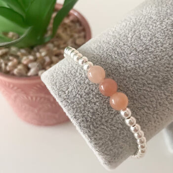 Handmade Silver Sunstone Bracelet, 2 of 7
