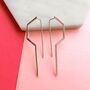 Gold Plated Sterling Silver Angular Drop Earring, thumbnail 4 of 5