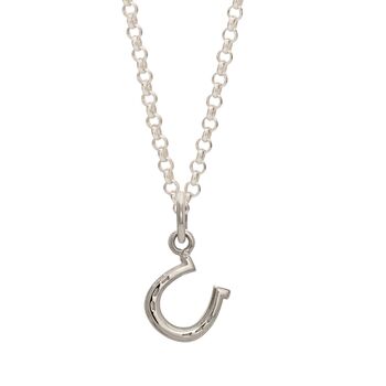 Sterling Silver Lucky Horseshoe Necklace, 8 of 8