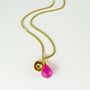 Heart Gold Plated Necklace With Gemstone, thumbnail 8 of 12