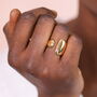 Stainless Steel Chunky Pebble Wrap Ring In Gold Plating, thumbnail 1 of 4