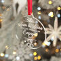Pair Of 1st Christmas Engaged Champagne Flutes And Decoration, thumbnail 4 of 5