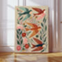 Flying Birds Folk Style Art Print, thumbnail 1 of 5