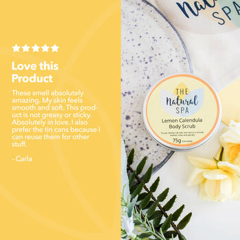 Lemon Calendula Body Scrub | Natural Sugar Scrub, 2 of 9