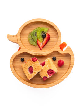 Bamboo Duck Plate With Suction Orange, 3 of 3