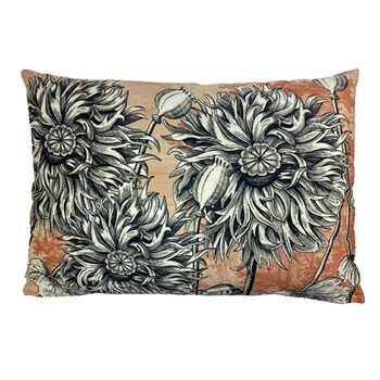 Large Coral Poppy Velvet Cushion, 5 of 6