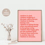 I Believe In Pink… Happy And Positive Girls Quote Print, thumbnail 1 of 6
