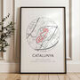 Catalunya F1 Print, Spain Formula One Track Circuit Poster, thumbnail 3 of 3