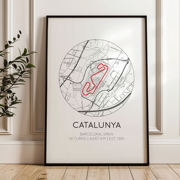 Catalunya F1 Print, Spain Formula One Track Circuit Poster, 3 of 3