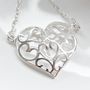 Sterling Silver Filigree Heart Necklace, thumbnail 3 of 5