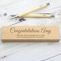 Personalised Message Wooden Pen And Pencil Box Set, thumbnail 7 of 10