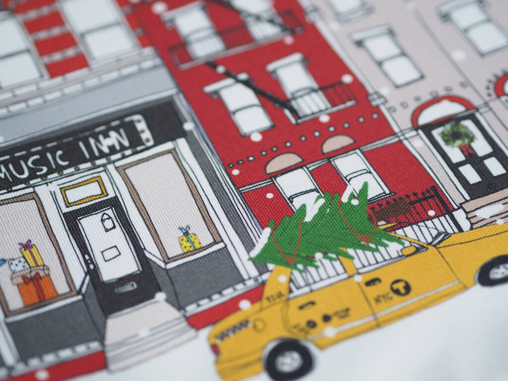 New York Christmas Tea Towel